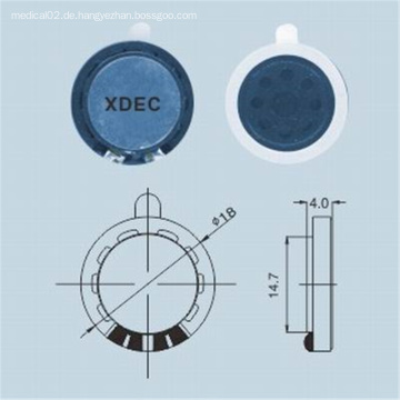 18 mm 8 Ohm 1 W tragbarer Lautsprecher für medizinische Instrumente